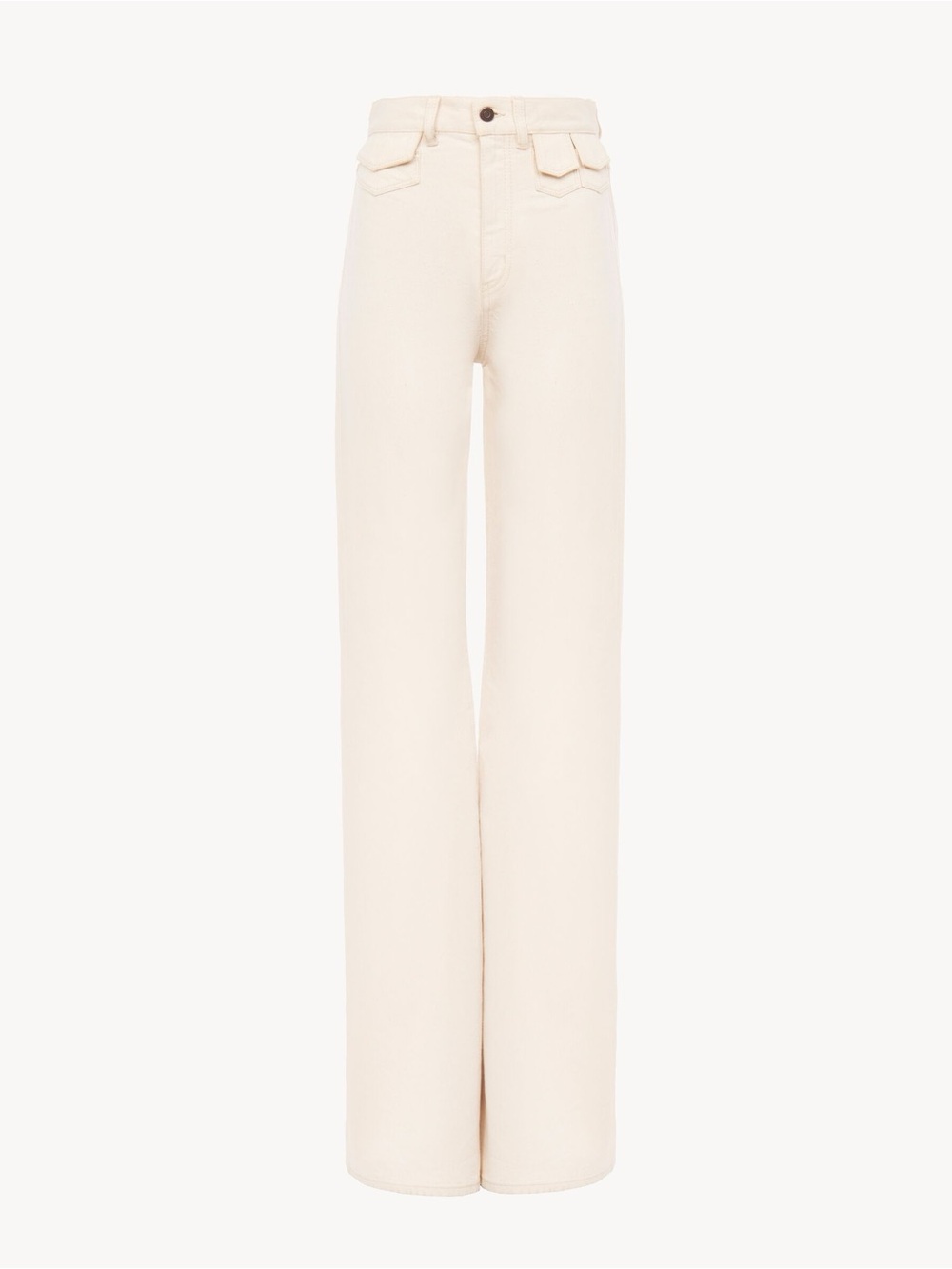 Chloe High-Rise Women’s Flare Jeans Cream Eden White